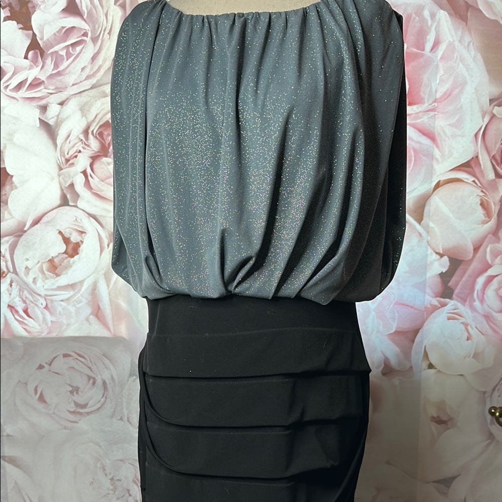 Enfocus Studio Green Silver glittery dress